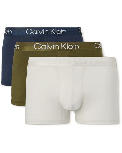 Calvin Klein Modern Three-pack Cotton-blend Boxer Briefs - Multicolor
