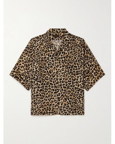 Kapital Convertible-collar Leopard-print Voile Shirt - Brown