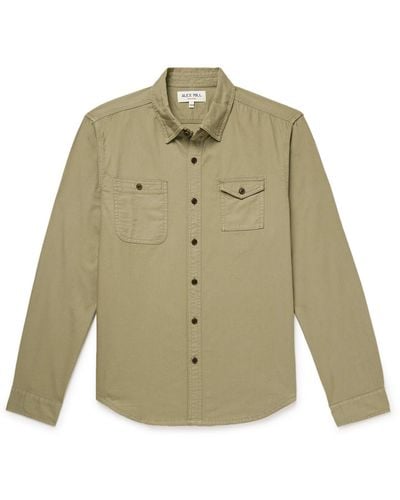 Alex Mill Garment-dyed Cotton-twill Shirt - Green