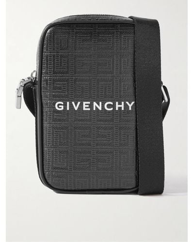 Givenchy Umhängetasche aus beschichtetem Canvas mit Logoprägung und Lederbesätzen - Schwarz