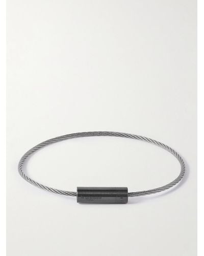 Le Gramme 5g Brushed Recycled Sterling Silver And Ceramic Bracelet - Natural