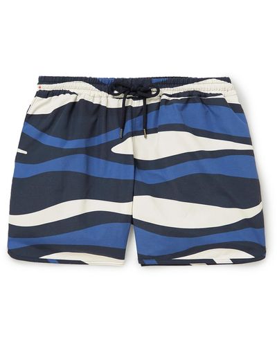 A Kind Of Guise Gili Striped Short-length Swim Shorts - Blue