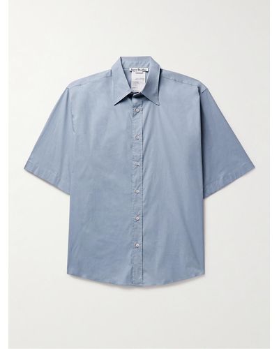 Acne Studios Sandrok Oversized Cotton-blend Poplin Shirt - Blue