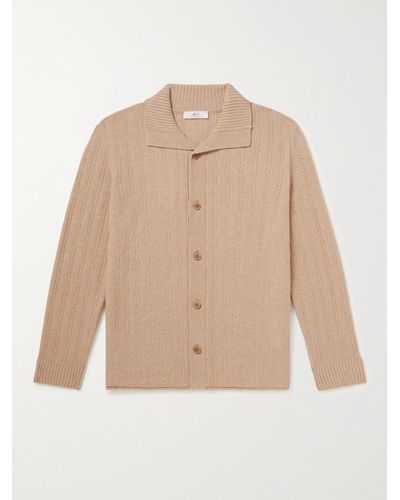 MR P. Wolly Open-knit Wool Cardigan - Natural