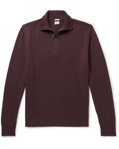 Massimo Alba Cashmere Half-zip Sweater - Purple
