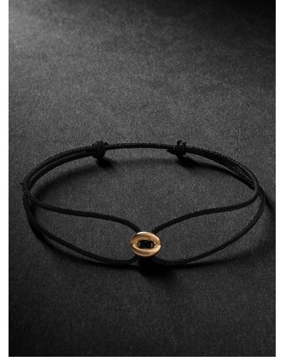 Le Gramme Entrelacs 18-karat Gold And Cord Bracelet - Black