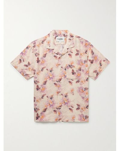Corridor NYC Novella Camp-collar Floral-print Lyocell Shirt - Pink
