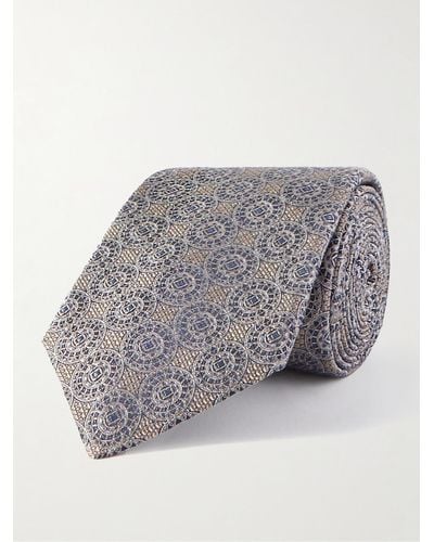 Brunello Cucinelli 8cm Silk-jacquard Tie - Grey