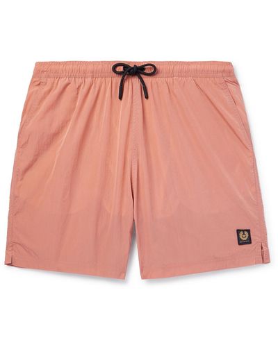Belstaff Clipper Straight-leg Mid-length Swim Shorts - Pink