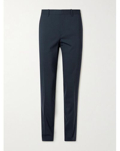 Theory Mayer Tapered Virgin Wool-blend Suit Trousers - Blue