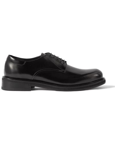 Canali Glossed-leather Derby Shoes - Black