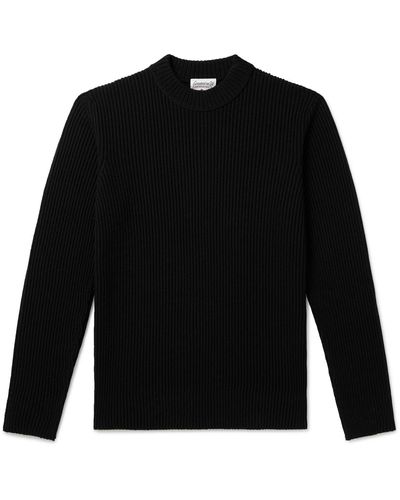 S.N.S. Herning Fender Ribbed Wool Sweater - Black