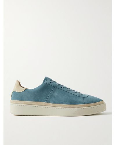 Mulo Two-tone Suede Sneakers - Blue