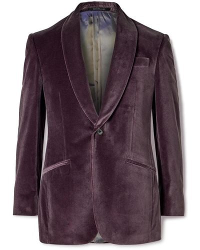 Richard James Cotton-velvet Tuxedo Jacket - Purple