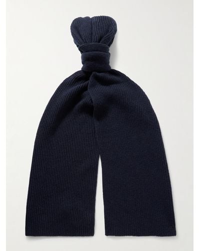 Kingsman Ribbed Cashmere Scarf - Blue