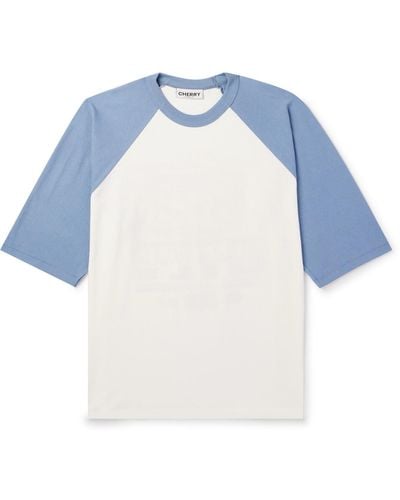 CHERRY LA Logo-print Cotton-jersey T-shirt - Blue