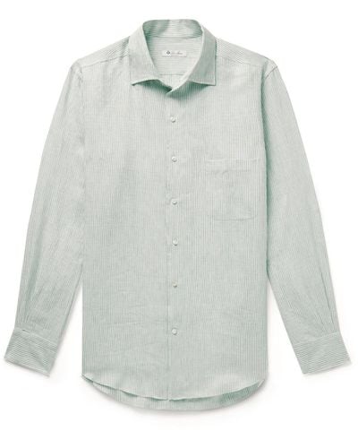 Loro Piana André Striped Linen Shirt - Gray