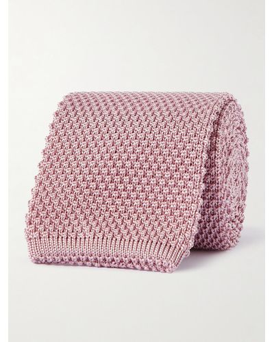 Brunello Cucinelli Krawatte aus Seidenstrick - Pink