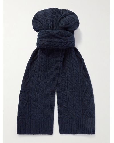 RRL Recycled-cashmere Scarf - Blue
