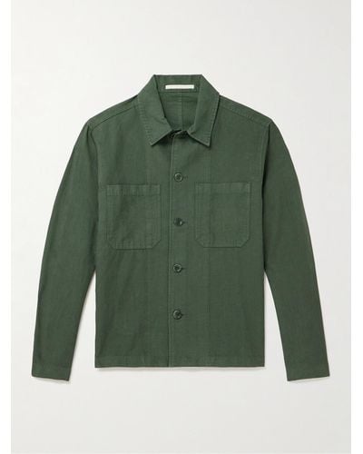 Norse Projects Overshirt in misto cotone e lino Tyge - Verde