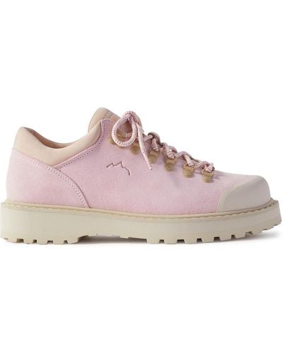 Diemme Cornaro Rubber-trimmed Suede Sneakers - Pink