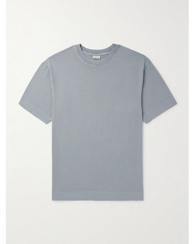 Dries Van Noten T-shirt in jersey di cotone tinta in capo - Grigio