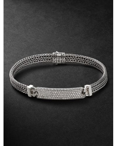John Hardy Rata Chain Silver Diamond Bracelet - Schwarz