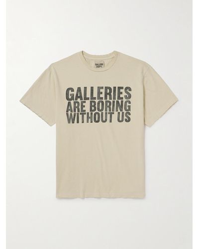GALLERY DEPT. Boring Distressed Printed Cotton-jersey T-shirt - Natural
