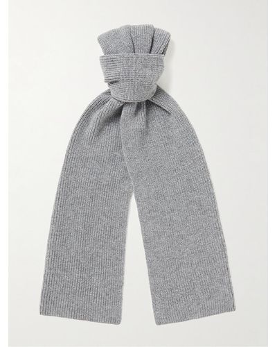 MR P. Ribbed Cashmere Scarf - Grey