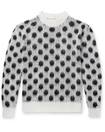 Marni Polka-dot Intarsia-knit Sweater - Black