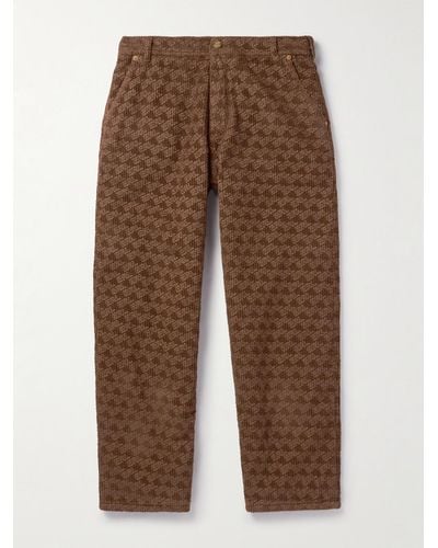 ERL Straight-leg Padded Cotton-corduroy Pants - Brown