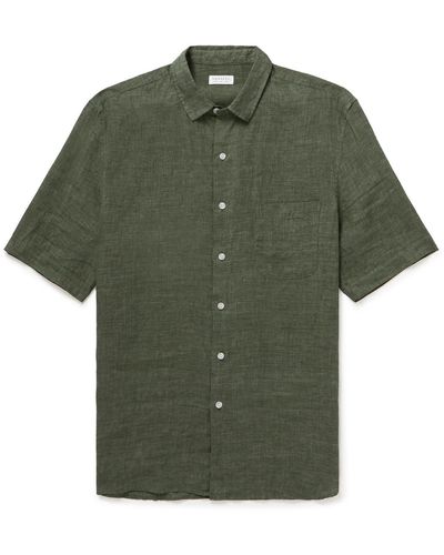 Sunspel Linen Shirt - Green