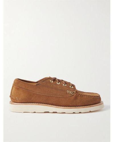 Yuketen Angler Suede Boat Shoes - Brown