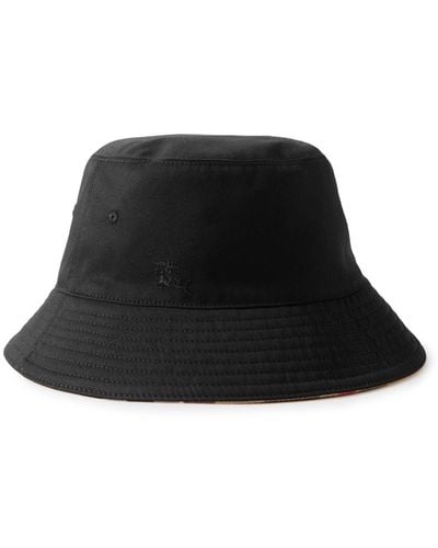 Burberry Reversible Logo-embroidered Twill Bucket Hat - Black