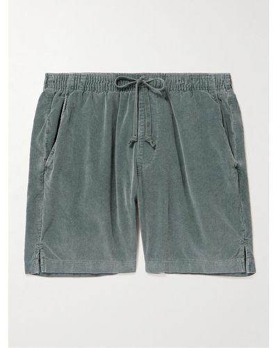 Save Khaki Easy gerade geschnittene Shorts aus Baumwollcord mit Kordelzugbund - Blau