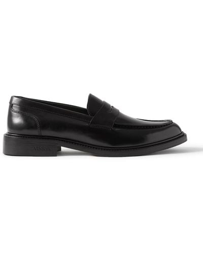 VINNY'S Townee Leather Penny Loafers - Black