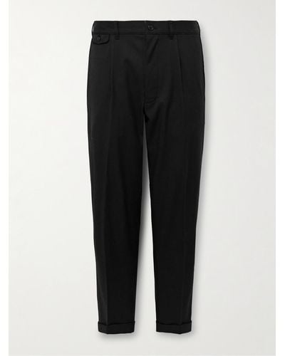 Alex Mill Slim-fit Pleated Wool-blend Gabardine Suit Trousers - Black