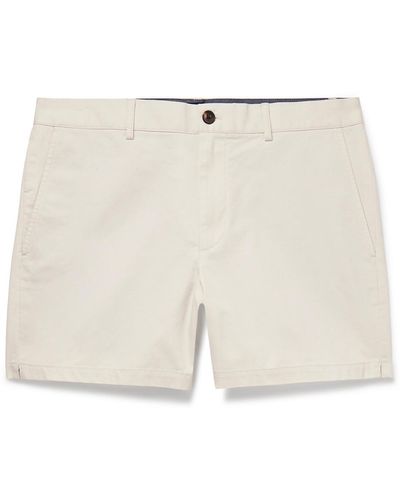 Club Monaco Jax Straight-leg Cotton-blend Twill Shorts - Natural