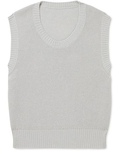 STÒFFA Ribbed Cashmere Sweater Vest - Gray