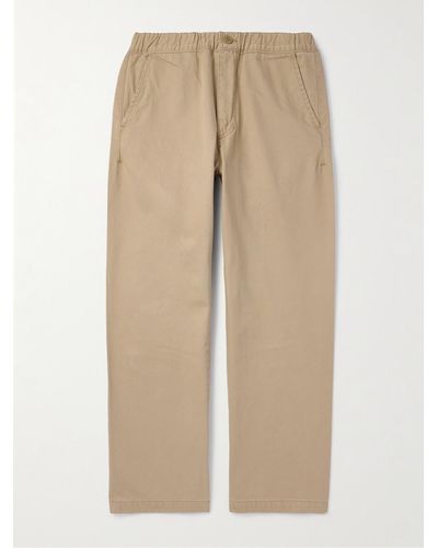 Remi Relief Straight-leg Cotton-twill Trousers - Natural