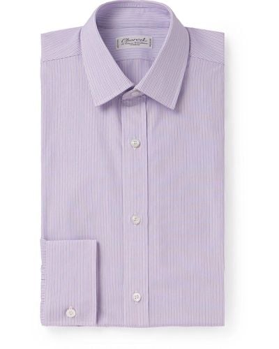 Charvet Striped Cotton Oxford Shirt - Purple