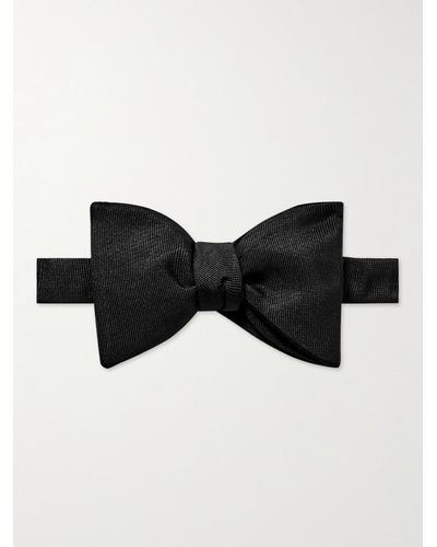 Favourbrook Pre-tied Silk-grosgrain Bow Tie - Black