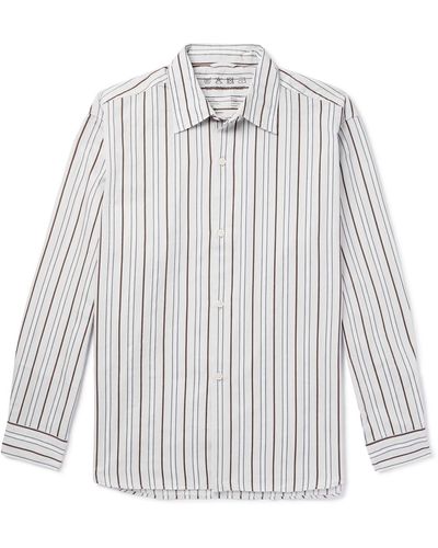 mfpen Generous Striped Organic Cotton Shirt - White