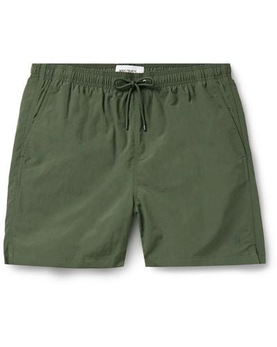 Norse Projects Hauge Straight-leg Mid-length Recycled Swim Shorts - Green
