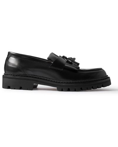 MR P. Jacques Fringed Tasseled Leather Loafers - Black