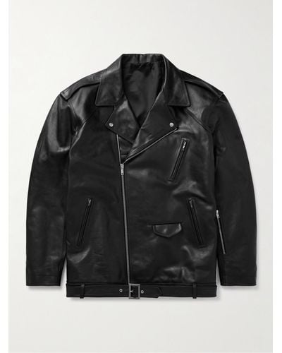 Rick Owens Luke Stooges Leather Biker Jacket - Black