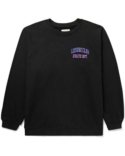 Pasadena Leisure Club Athletic Dept. Logo-print Cotton-jersey Sweatshirt - Black