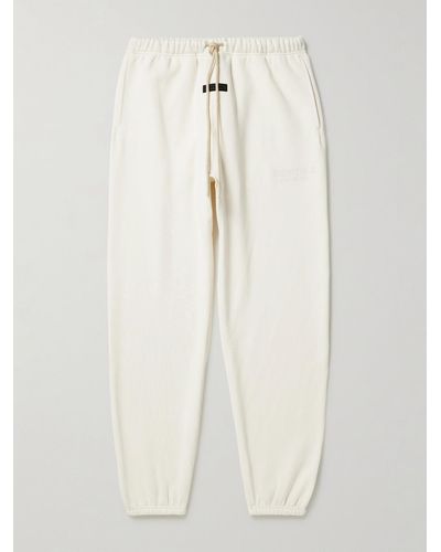 Fear Of God Pantaloni sportivi a gamba affusolata in jersey di misto cotone con logo applicato - Neutro