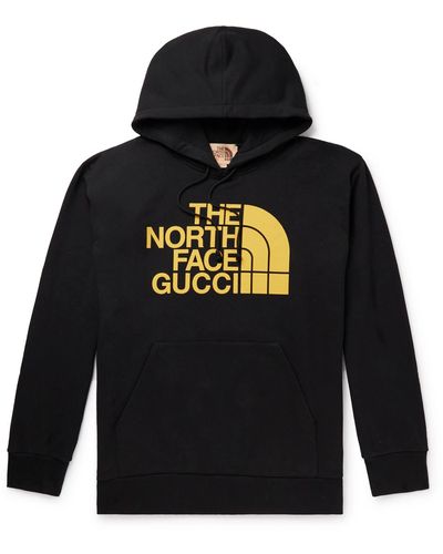 Gucci The North Face Logo-print Cotton-jersey Hoodie - Black