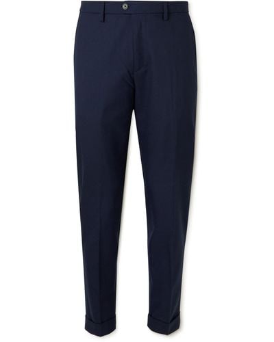Club Monaco Sutton Straight-leg Wool-blend Pants - Blue